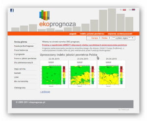 Prognoza zanieczyszczenia powietrza atmosferycznego dla obszaru Polski i Europy Środkowej